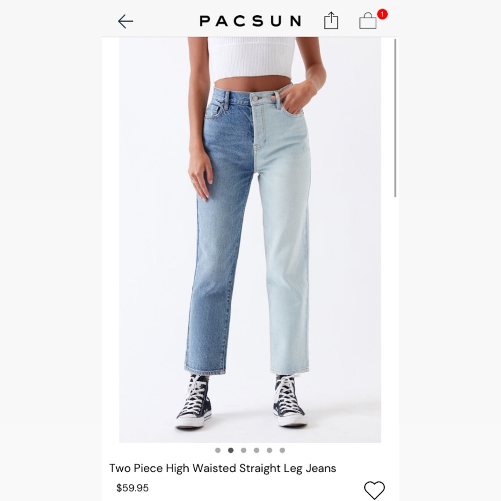 NWT Two Piece High Rise Straight Leg Jean